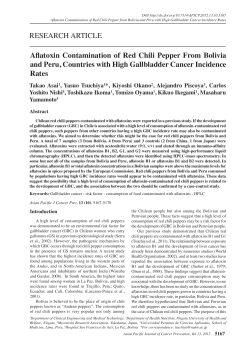 RESEARCH ARTICLE Aflatoxin Contamination of Red Chili Pepper