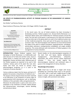 AN UPDATE OF PHARMACOLOGICAL ACTIVITY OF PSIDIUM