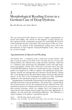 Morphological Reading Errors in a German Case