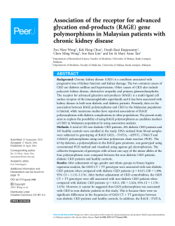 (RAGE) gene polymorphisms in Malaysian patients with