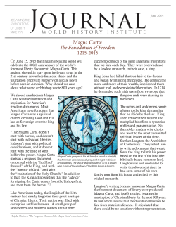 Magna Carta: e Foundation of Freedom