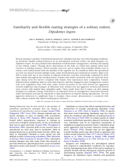 Familiarity and flexible mating strategies of a solitary rodent