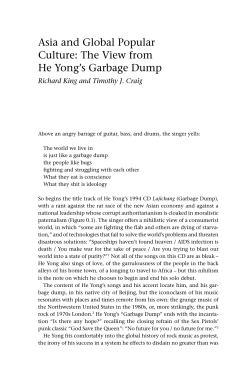 Asia and Global Popular Culture: The View from He Yong`s Garbage