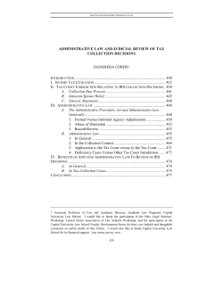 ADMINISTRATIVE LAW AND JUDICIAL REVIEW OF TAX