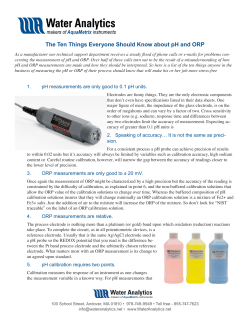 Ten things you should know about pH and ORP measurement