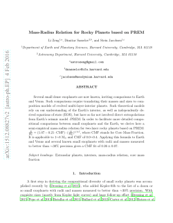 Mass-Radius Relation for Rocky Planets based on PREM