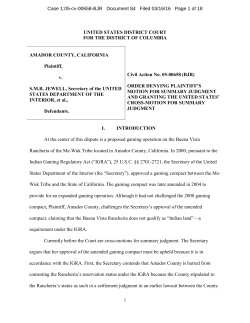 Amador County v. Department of Interior March 16, 2016