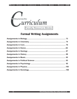 Formal Writing Assignments - University of Richmond Writing Center