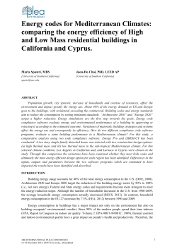 Energy codes for Mediterranean Climates: comparing the energy