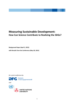 Measuring Sustainable Development: