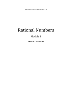 Rational Numbers - Weld County School District 6