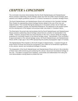 CHApTER 5: CONCLUSION - South Saskatchewan River