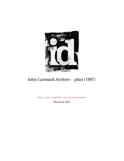 John Carmack Archive - .plan (1997)