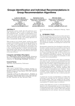 Groups Identification and Individual Recommendations in Group