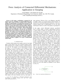 Force Analysis of Connected Differential Mechanisms: Application to
