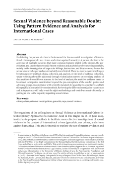 Sexual Violence beyond Reasonable Doubt: Using