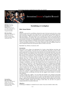 Socializing at workplace - International Journal of Applied Research