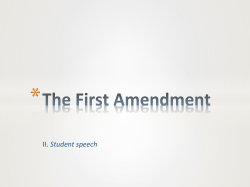 The First Amendment and Student Speech