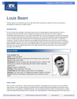 Louis Beam - Anti-Defamation League