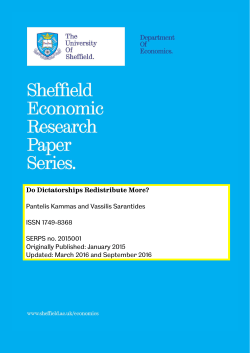 Do Dictatorships Redistribute More? Pantelis Kammas and Vassilis