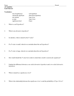 AP Statistics Unit 8 Review Vocabulary