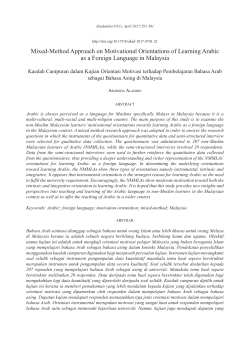 Mixed-Method Approach on Motivational Orientations of Learning