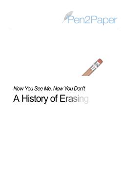 Now You See Me&hellip; A History of Erasing
