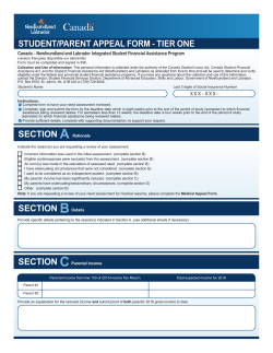 Student/Parent Appeal Form - Department of Advanced Education