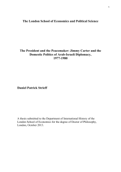 The president and the peacemaker: Jimmy Carter and the domestic