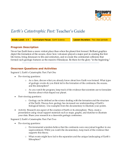 Teacher`s Guide Earth`s Catastrophic Past