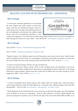 Press info - Domaine Chanson