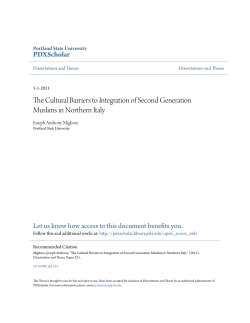 The Cultural Barriers to Integration of Second Generation Muslims in