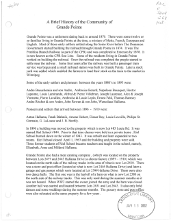 A Brief History of the Community of Grande Pointe