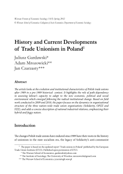 History and current developments of trade unionism in Poland