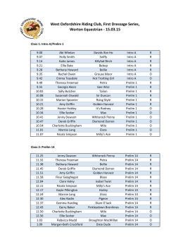 West Oxfordshire Riding Club, First Dressage Series, Worton