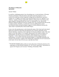 The Odyssey of Dionysian Spirituality