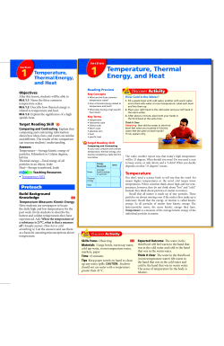 1 Temperature, Thermal Energy, and Heat