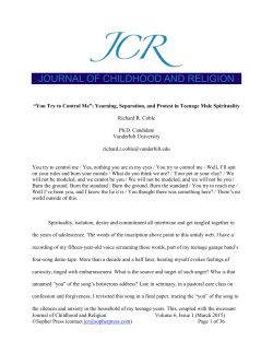 You Try to Control Me - Journal of Childhood and Religion