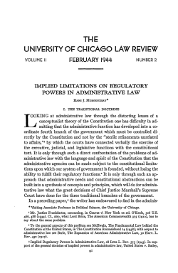 Implied Limitations on Regulatory Powers in Administrative Law
