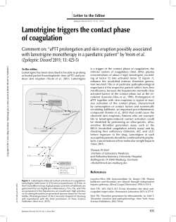 Lamotrigine triggers the contact phase of coagulation