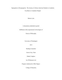 Segregation to Desegregation: The Journey of African American