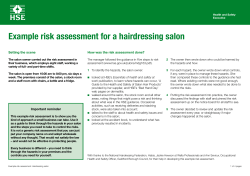 Example risk assessment: Hairdressing Salon
