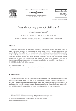 Does democracy preempt civil wars?