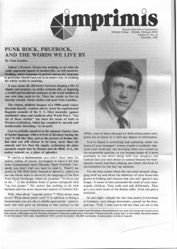 PUNK ROCK, PRUFROCK , AND THE WORDS WE LIVE BY