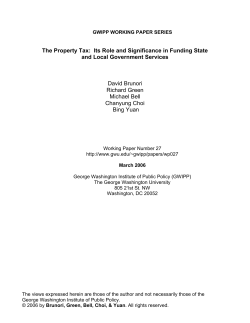 The Property Tax: Its Role and Significance in Funding State and