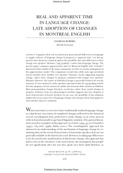 real and apparent time in language change: late