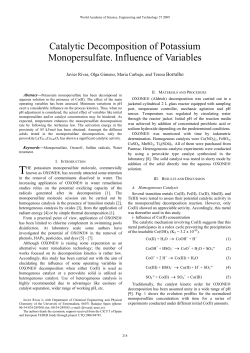 Catalytic Decomposition of Potassium Monopersulfate. Influence of