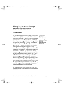 Changing the world through shareholder activism?