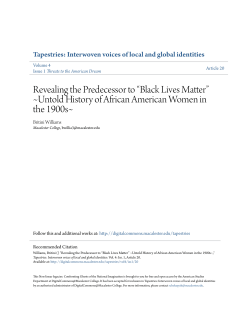 Revealing the Predecessor to &ldquo;Black Lives Matter&rdquo; ~Untold History of