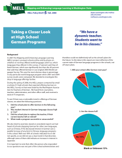 Taking a Closer Look at High School German Programs